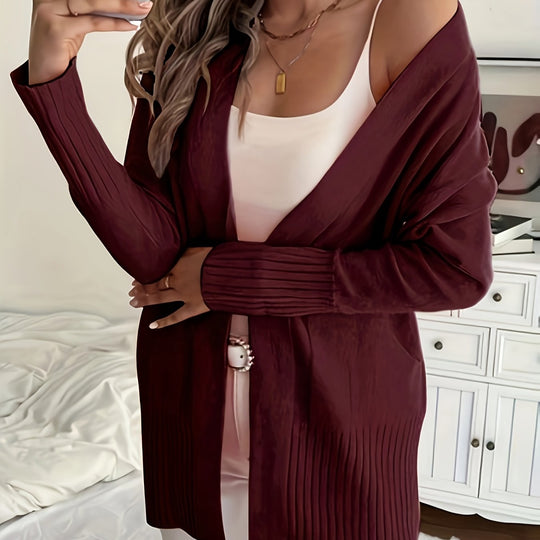 Katoenmix Trui-Cardigan – V Hals & Losse Pasvorm Warmte 21