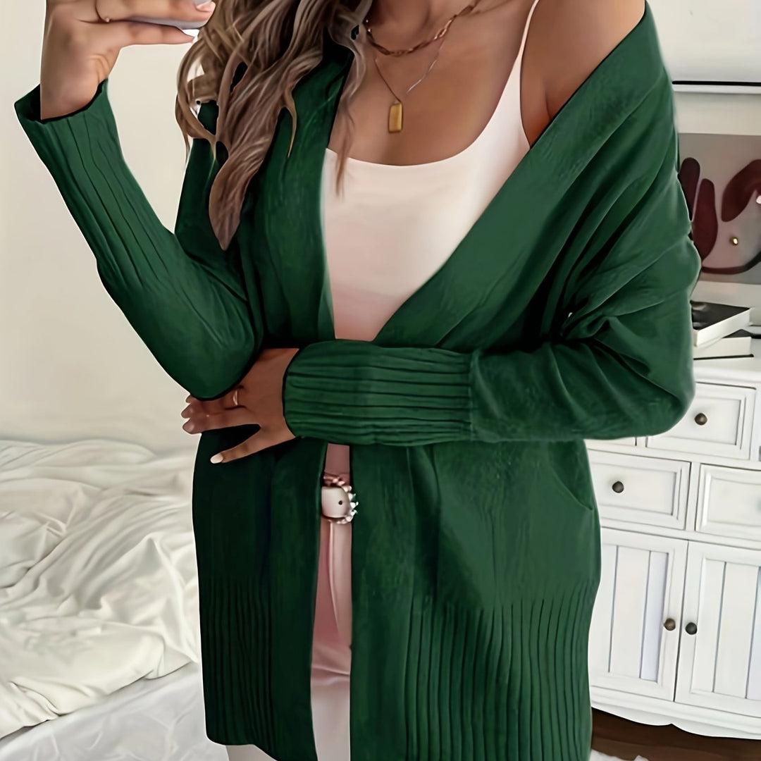 Katoenmix Trui-Cardigan – V Hals & Losse Pasvorm Warmte 17