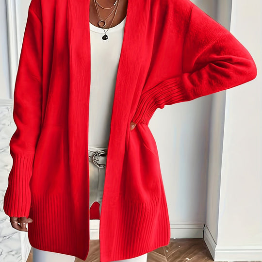Katoenmix Trui-Cardigan – V Hals & Losse Pasvorm Warmte 16