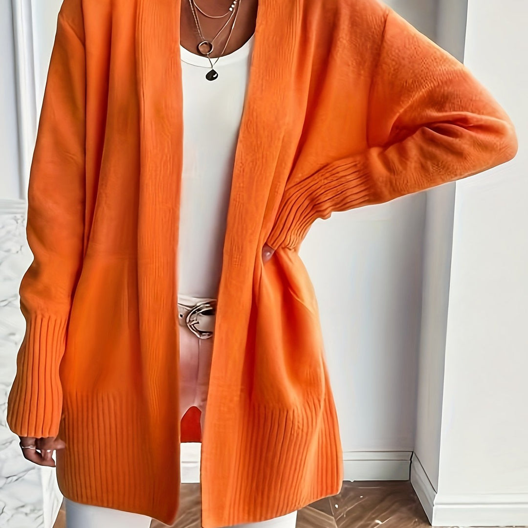 Katoenmix Trui-Cardigan – V Hals & Losse Pasvorm Warmte 0