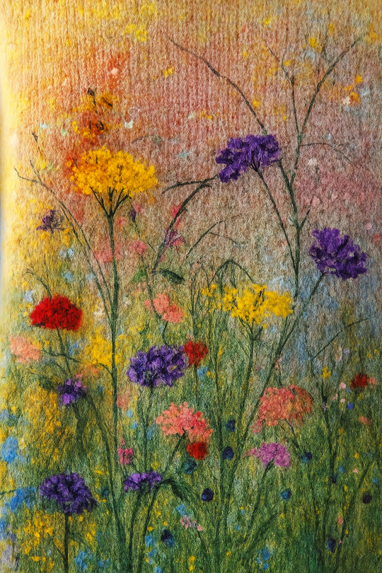 Hadrige - Gezellige trui met olieverfschilderij van bloemen 3