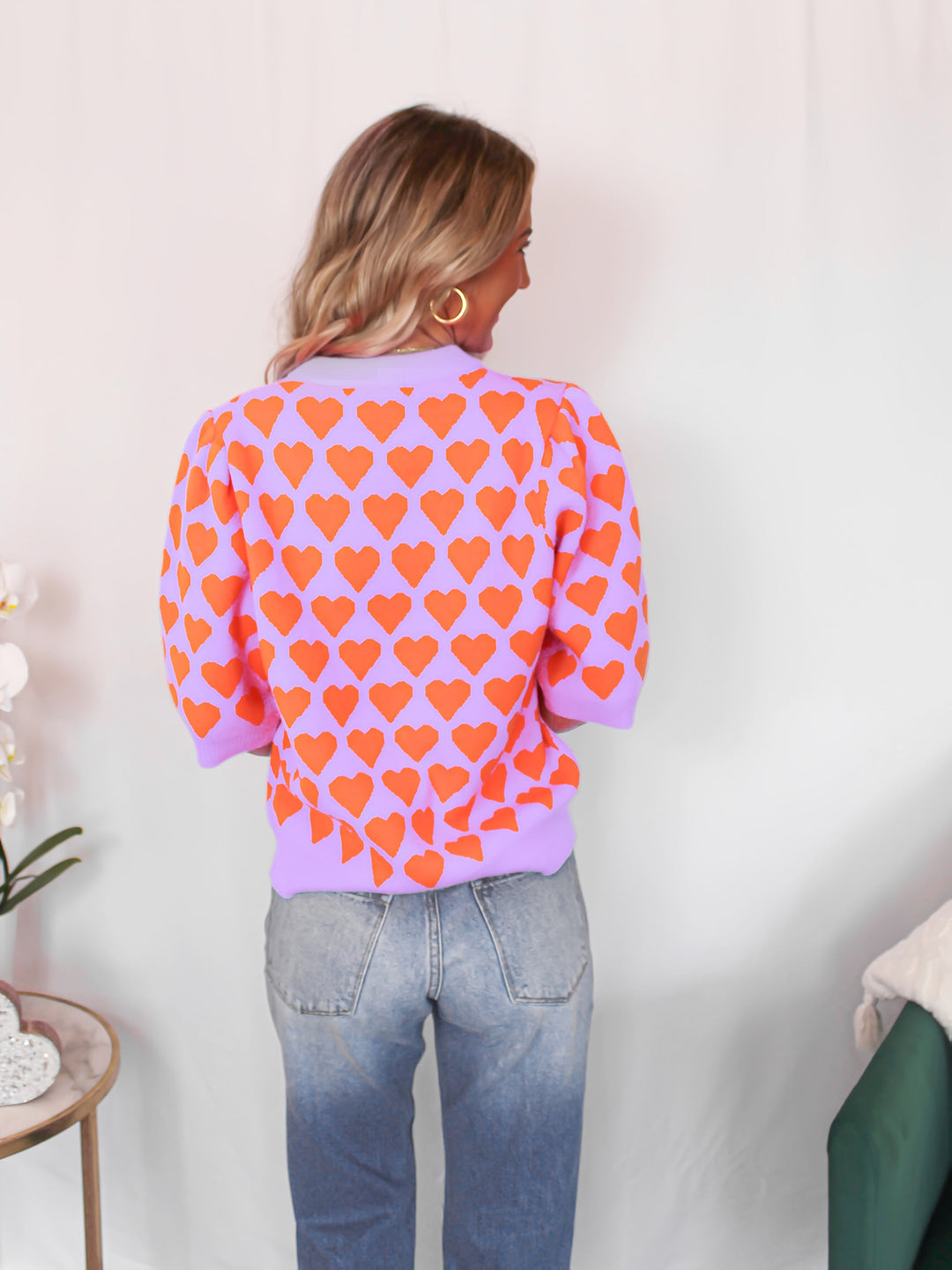 Trui – Hartprint Korte Mouwen En Comfortabele Pasvorm 4