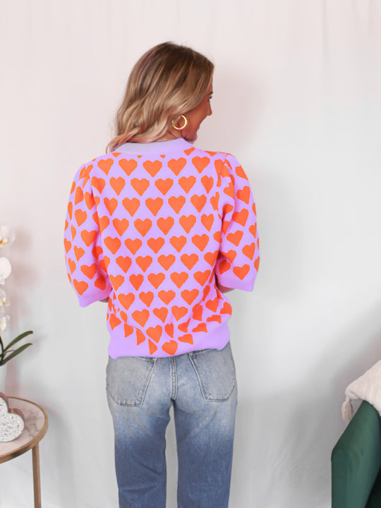 Trui – Hartprint Korte Mouwen En Comfortabele Pasvorm 4