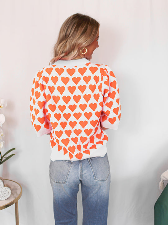 Trui – Hartprint Korte Mouwen En Comfortabele Pasvorm 5