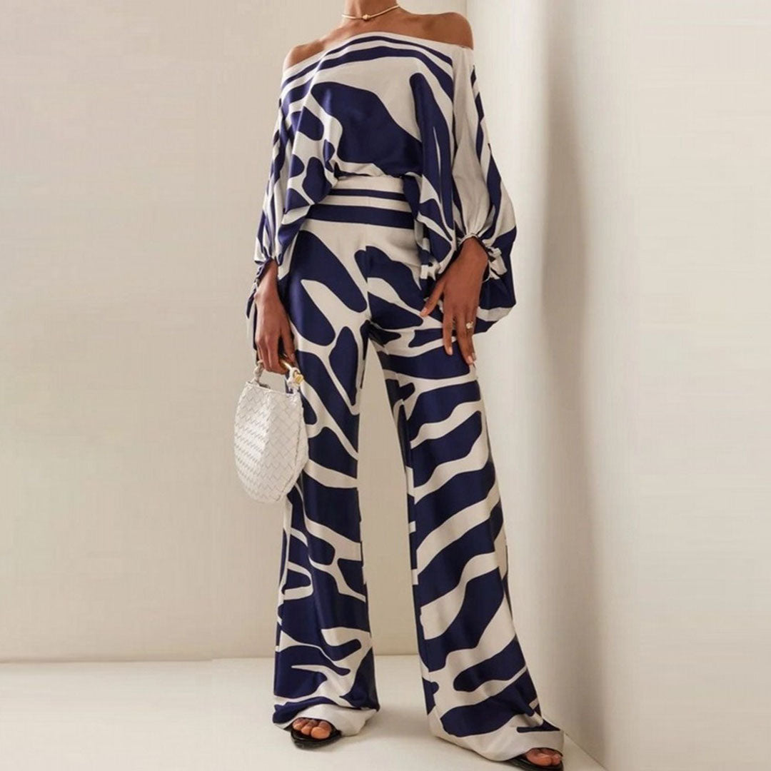 Tweedelige Set Dames | Luxe Off-Shoulder & Satijnglans