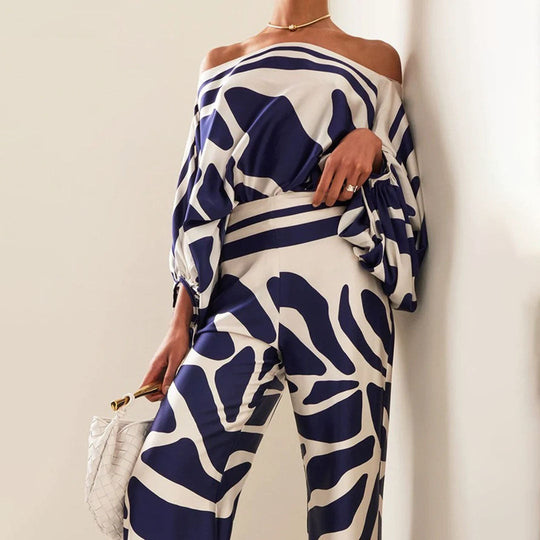 Tweedelige Set Dames | Luxe Off-Shoulder & Satijnglans