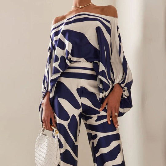 Tweedelige Set Dames | Luxe Off-Shoulder & Satijnglans