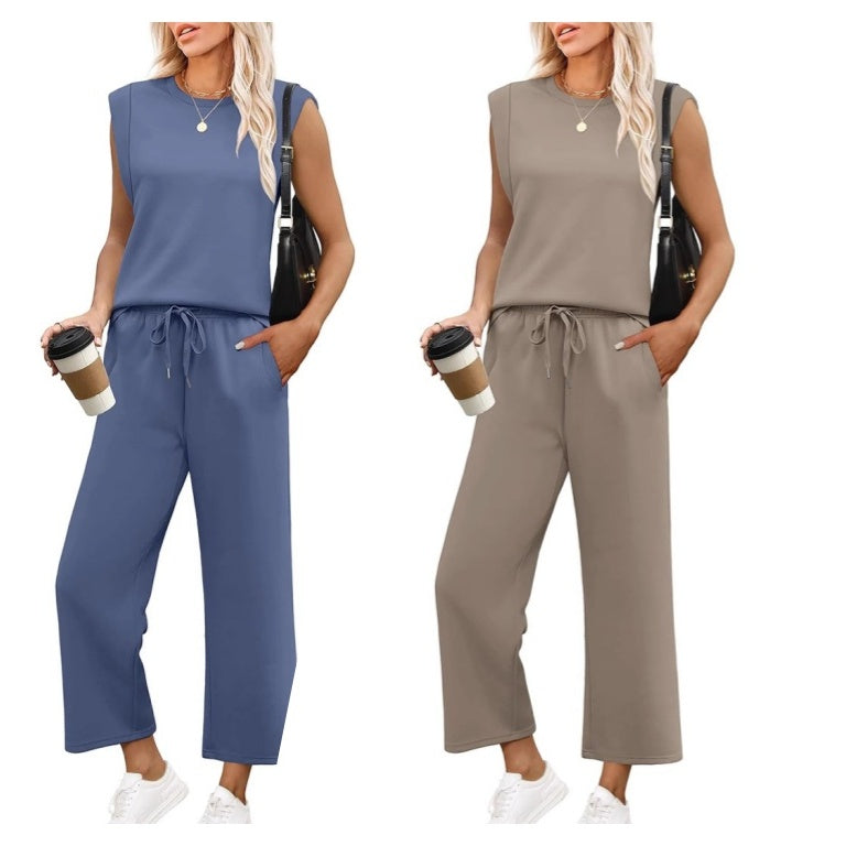 Tweedelige Set Dames | Mouwloos Top & Wijde Broek