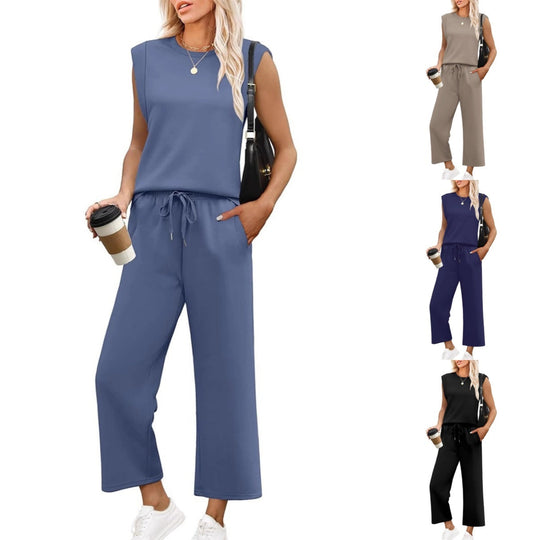 Tweedelige Set Dames | Mouwloos Top & Wijde Broek
