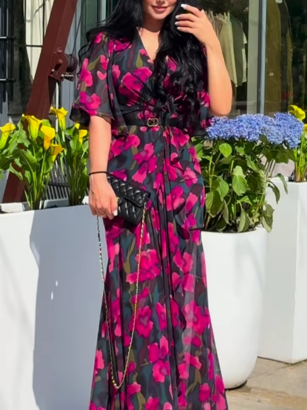 VIVIANA – BLOEIENDE ELEGANTIE WIKKEL MAXI JURK 0