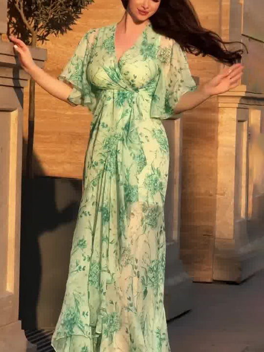 VIVIANA – BLOEIENDE ELEGANTIE WIKKEL MAXI JURK 4