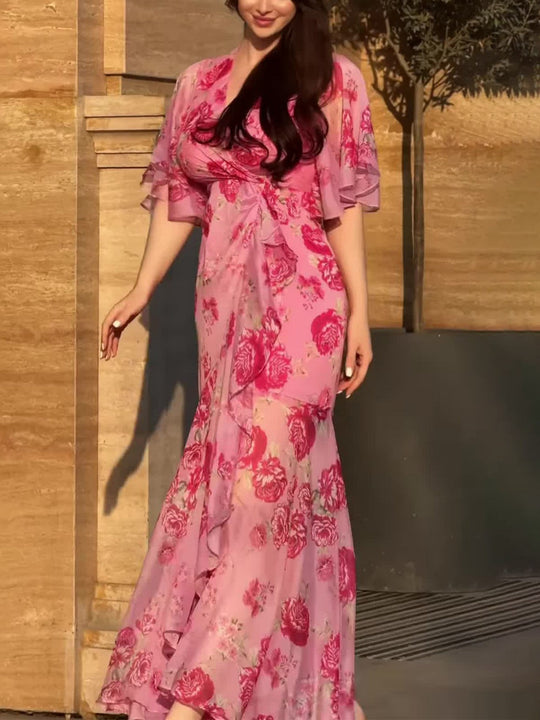 VIVIANA – BLOEIENDE ELEGANTIE WIKKEL MAXI JURK 5