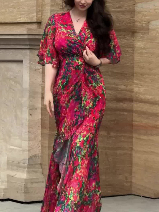 VIVIANA – BLOEIENDE ELEGANTIE WIKKEL MAXI JURK 6