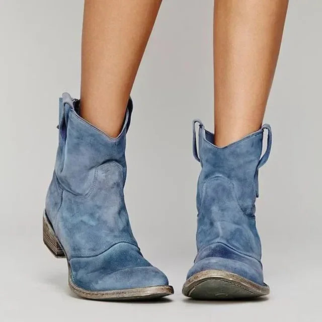 Damen Western Stiefeletten Vintage Look Gepolstert 3