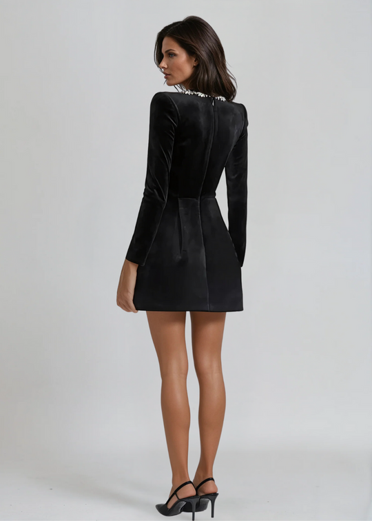 Van Laren | Valentina Fluwelen Mini-Jurk 3