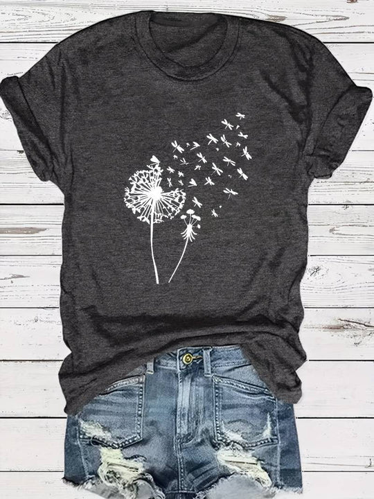 Vanessa | Casual T-shirt met grafische paardenbloemprint 11