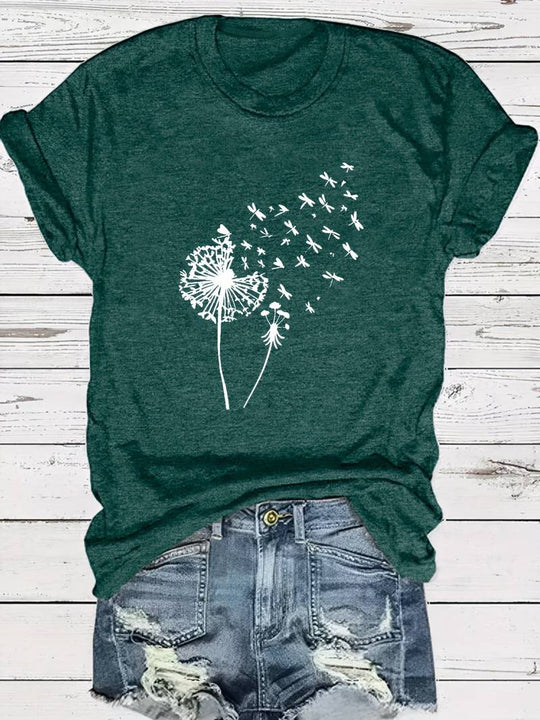 Vanessa | Casual T-shirt met grafische paardenbloemprint 12
