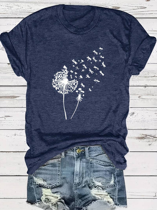 Vanessa | Casual T-shirt met grafische paardenbloemprint 13
