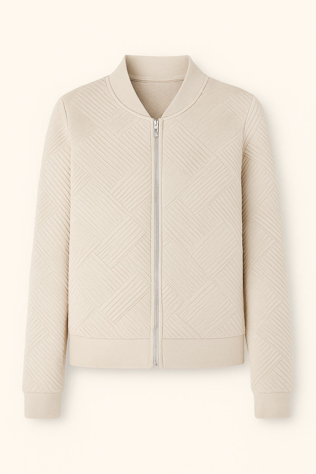 Zip-Up jas - lange mouwen & structuurpatroon 1