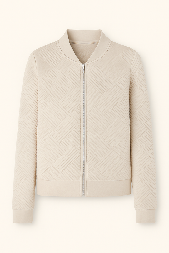Zip-Up jas - lange mouwen & structuurpatroon 1