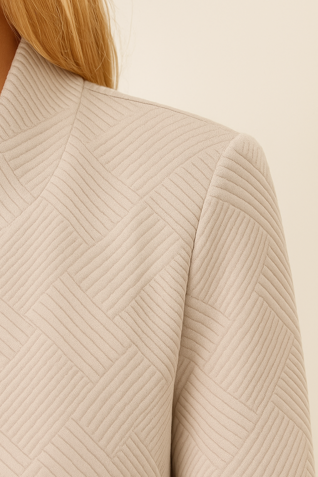 Zip-Up jas - lange mouwen & structuurpatroon 3