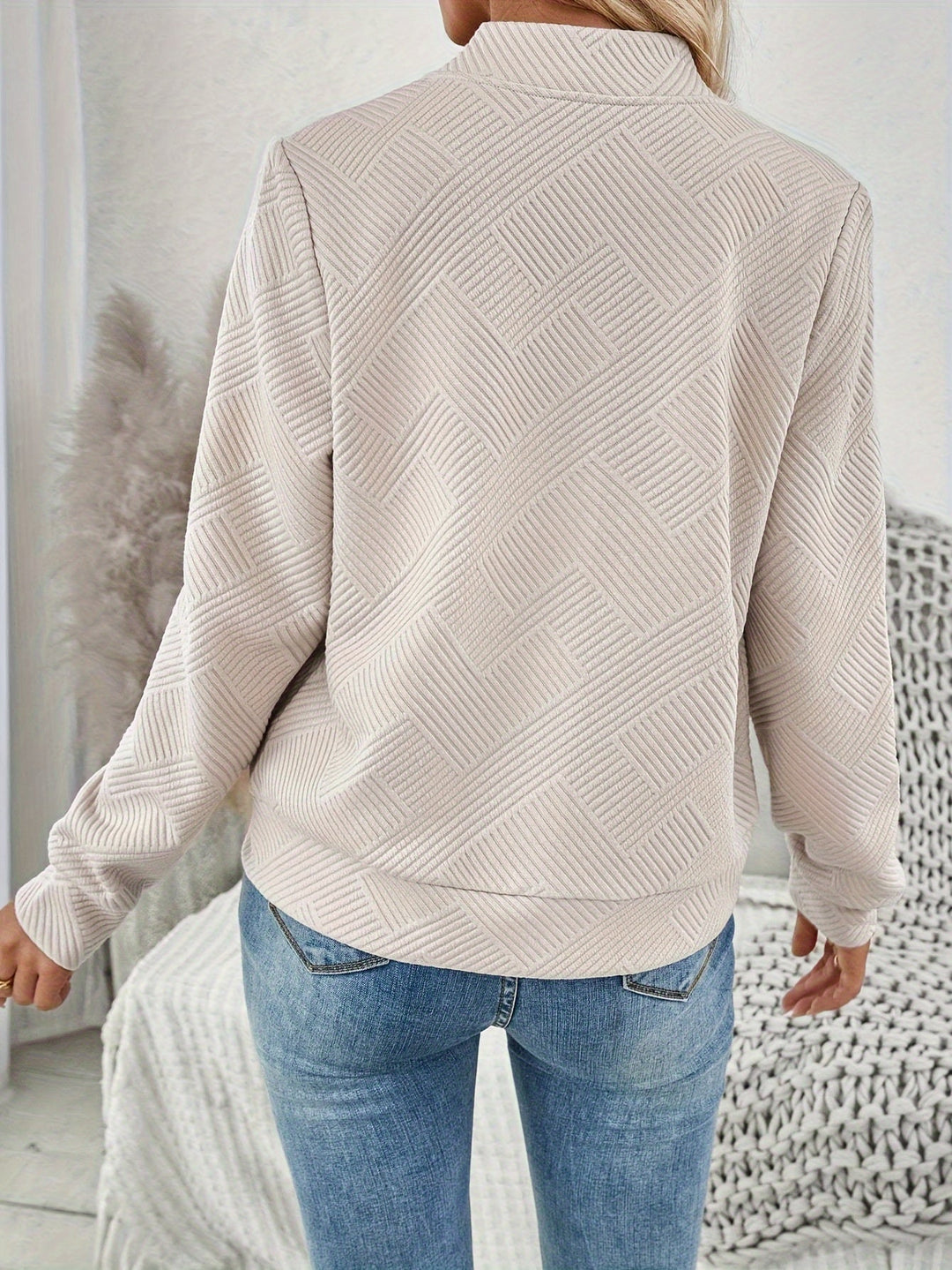 Zip-Up jas - lange mouwen & structuurpatroon 5