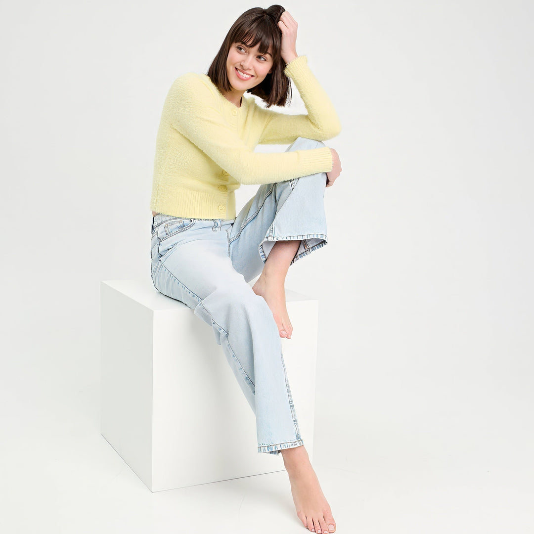 Dames Vest | Knopen | Zachte Gebreide Look Met Lange Mouwen 1