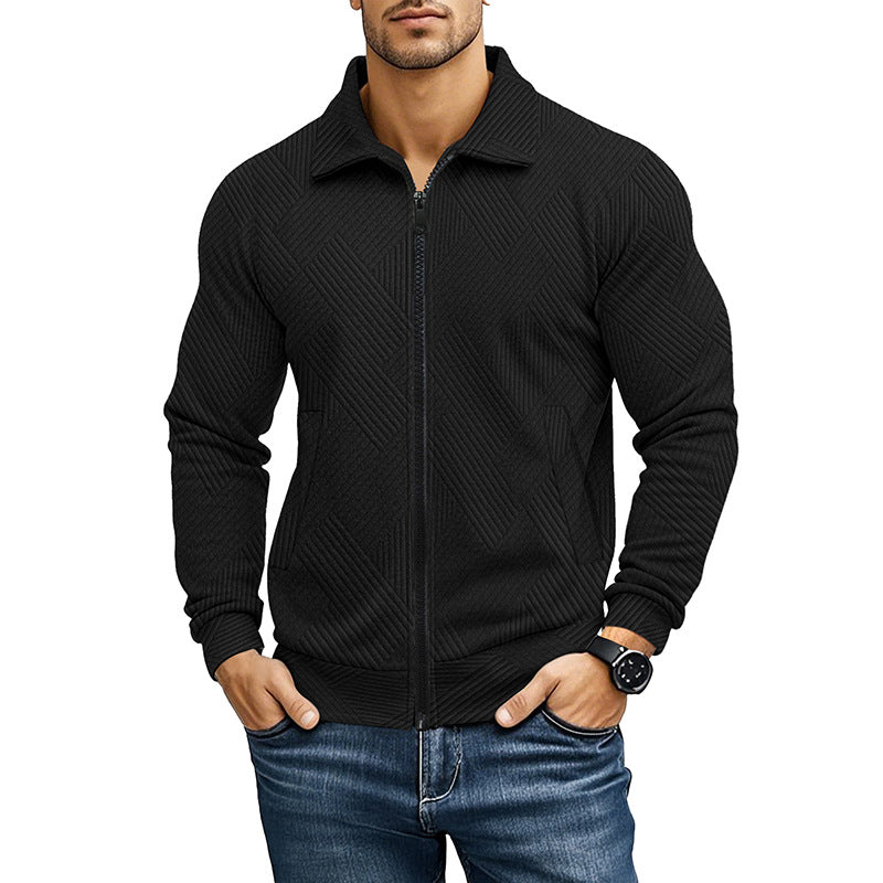 Comfortabele Vest met Geribd Textuurpatroon en Rits voor Heren 5