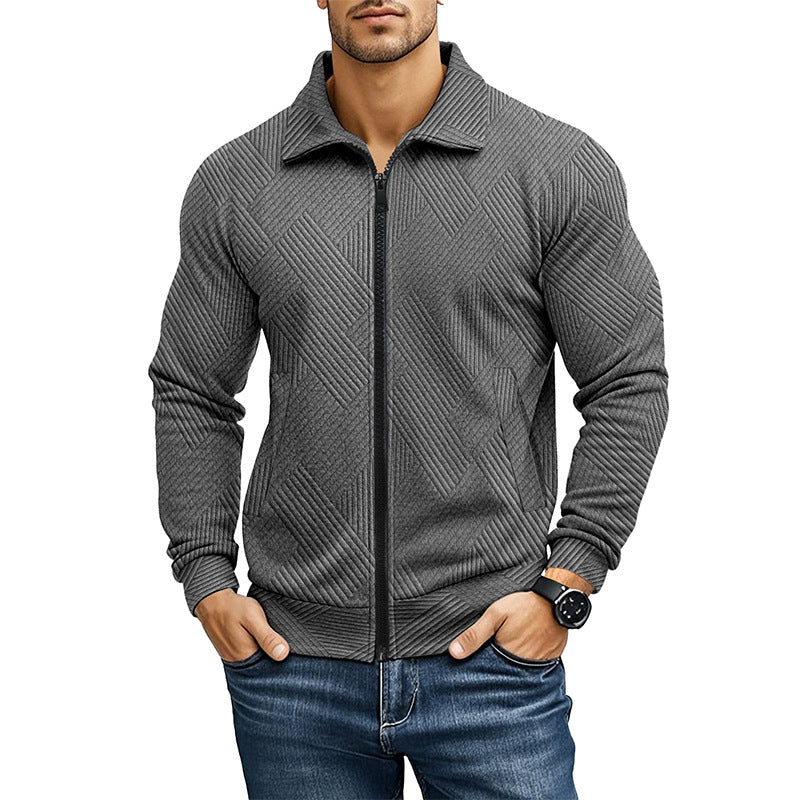 Comfortabele Vest met Geribd Textuurpatroon en Rits voor Heren 3