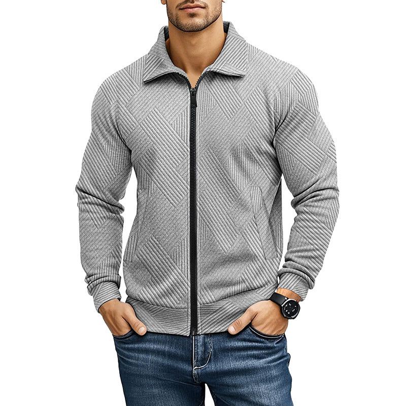 Comfortabele Vest met Geribd Textuurpatroon en Rits voor Heren 4