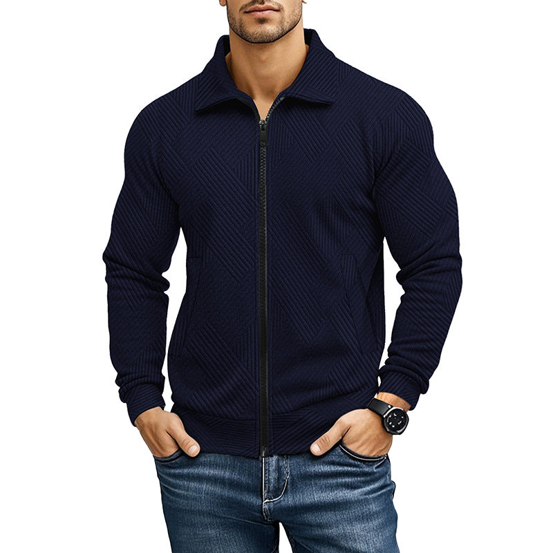 Comfortabele Vest met Geribd Textuurpatroon en Rits voor Heren 6