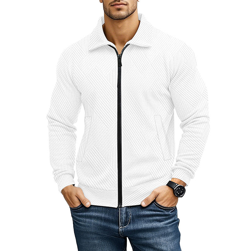 Comfortabele Vest met Geribd Textuurpatroon en Rits voor Heren 2