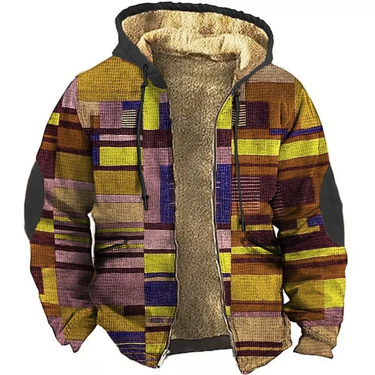 Vest met Capuchon Heren | Patchwork Design & Warm Draagcomfort