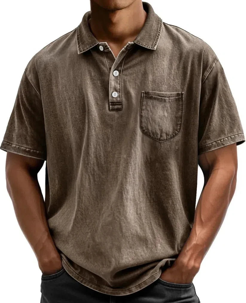 Vintage Heren Polo | Stijlvol, Zacht en Tijdloos Overhemd met Knoopsluiting