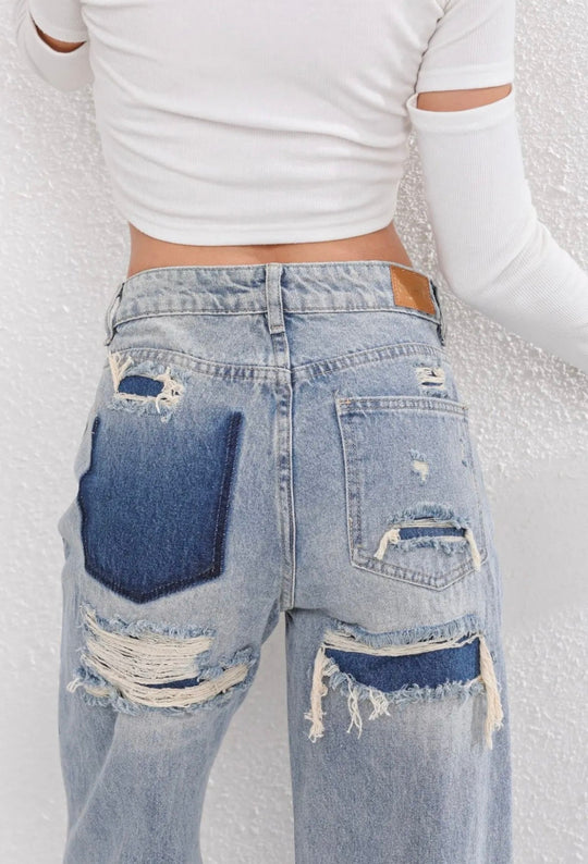 Vintage-Jeans Damen | Ripped-Details & Lockerer Straight Fit