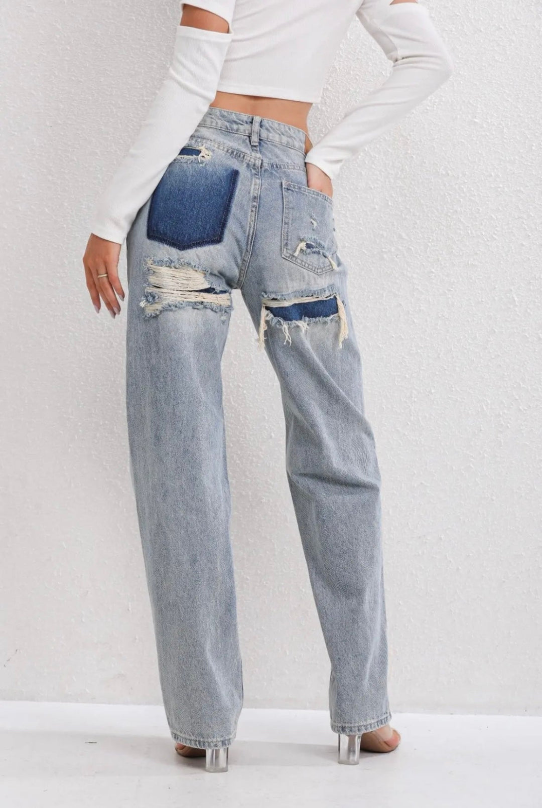 Vintage-Jeans Damen | Ripped-Details & Lockerer Straight Fit