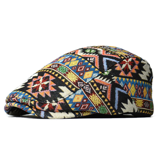 Vintage pet met klep Dames | Retro Print & Comfortabele Pasvorm