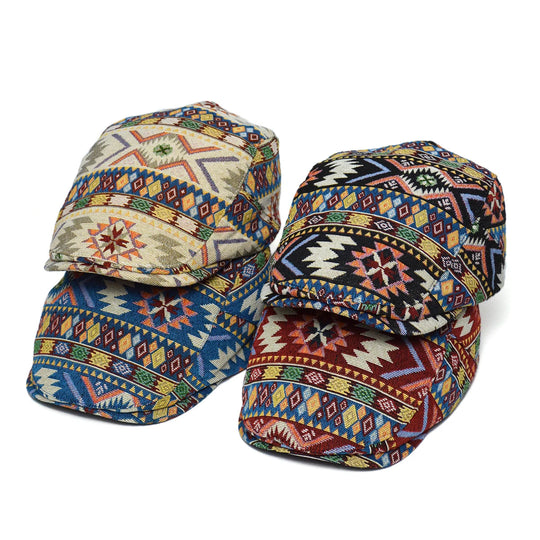 Vintage pet met klep Dames | Retro Print & Comfortabele Pasvorm