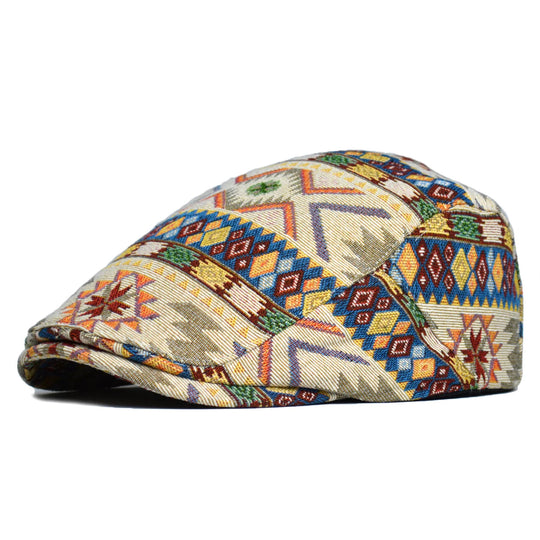 Vintage pet met klep Dames | Retro Print & Comfortabele Pasvorm