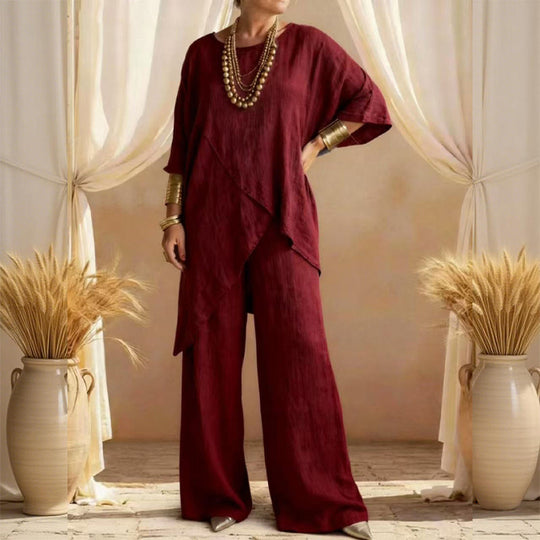 Vrouwen Set | Asymmetrische Top & Flatterend Silhouet