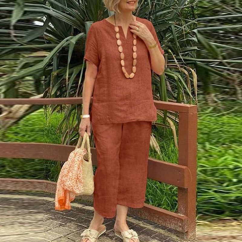 Vrouwen Set | Luchtig Comfort & Elegante V-Hals