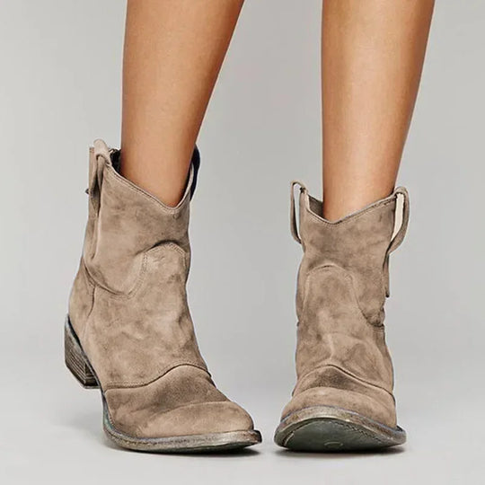Damen Western Stiefeletten Vintage Look Gepolstert 1