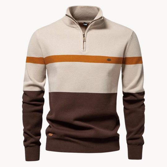 Herren Rundhals Pullover Klassisch Geschnitten Langarm 1