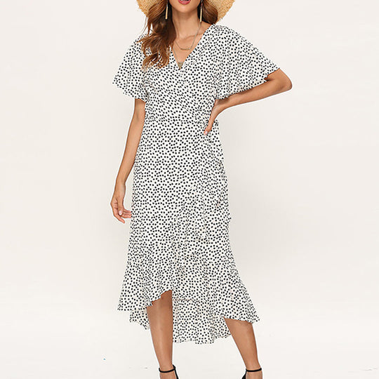 Wikkeljurk Dames | Bloemenprint met Ruches & Strikceintuur