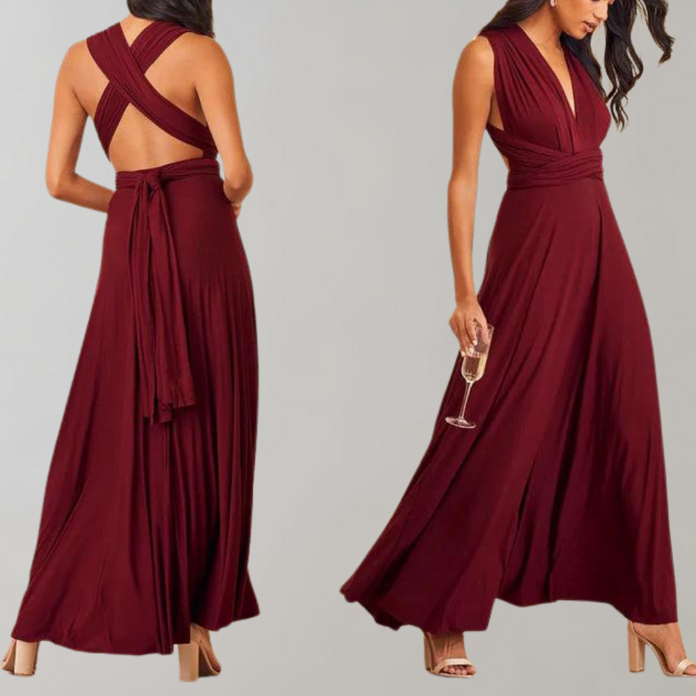 Wikkeljurk Dames | Diepe V-hals & Vloeiend Maxi Silhouet