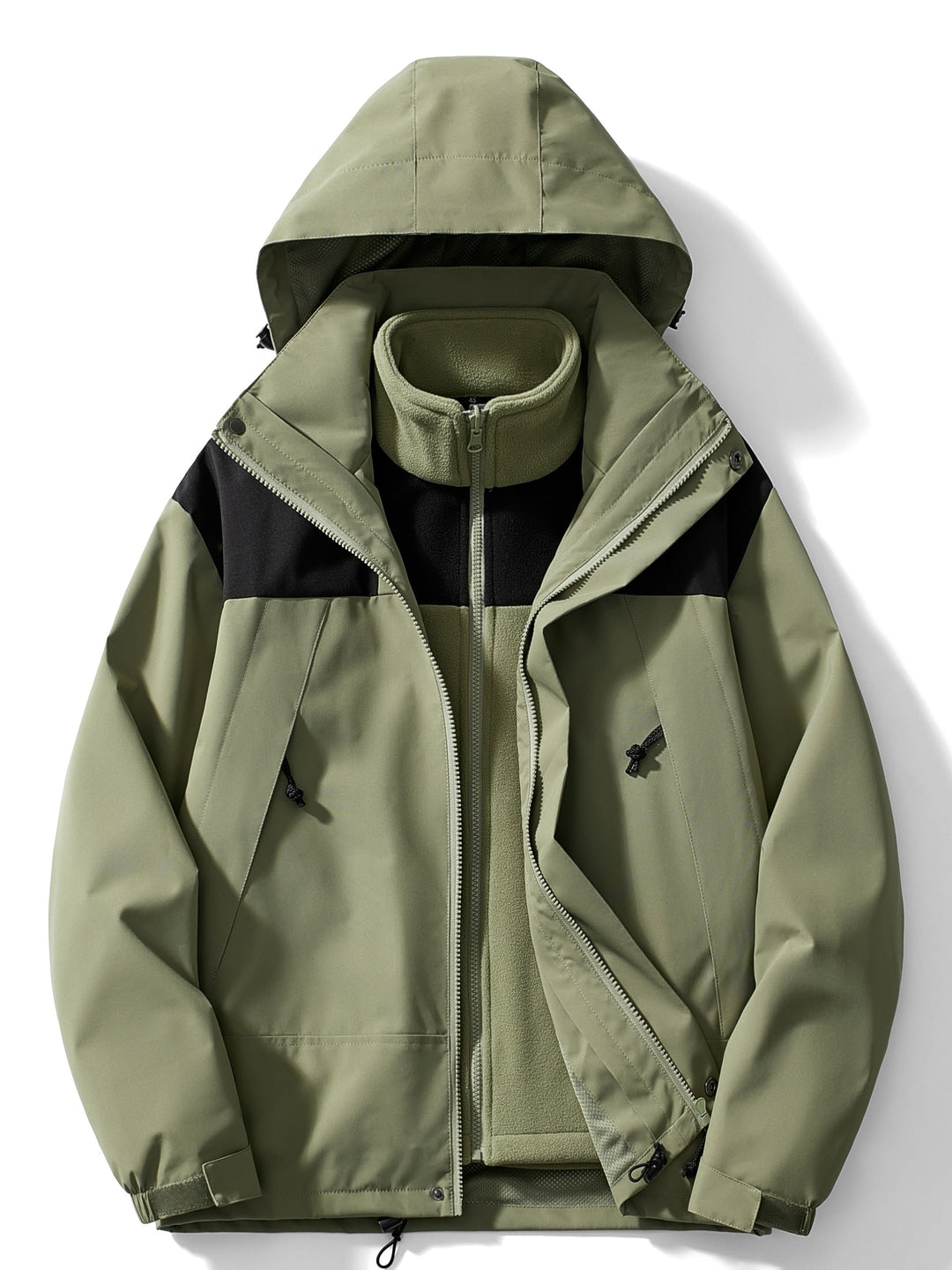 3-in-1 fleece winterjas voor dames met capuchon 0