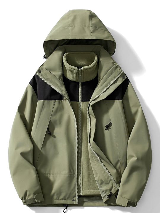 3-in-1 fleece winterjas voor dames met capuchon 0