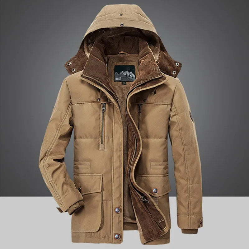 Winterjacke Herren | Doppelter Verschluss Hält Wärme Besser 3