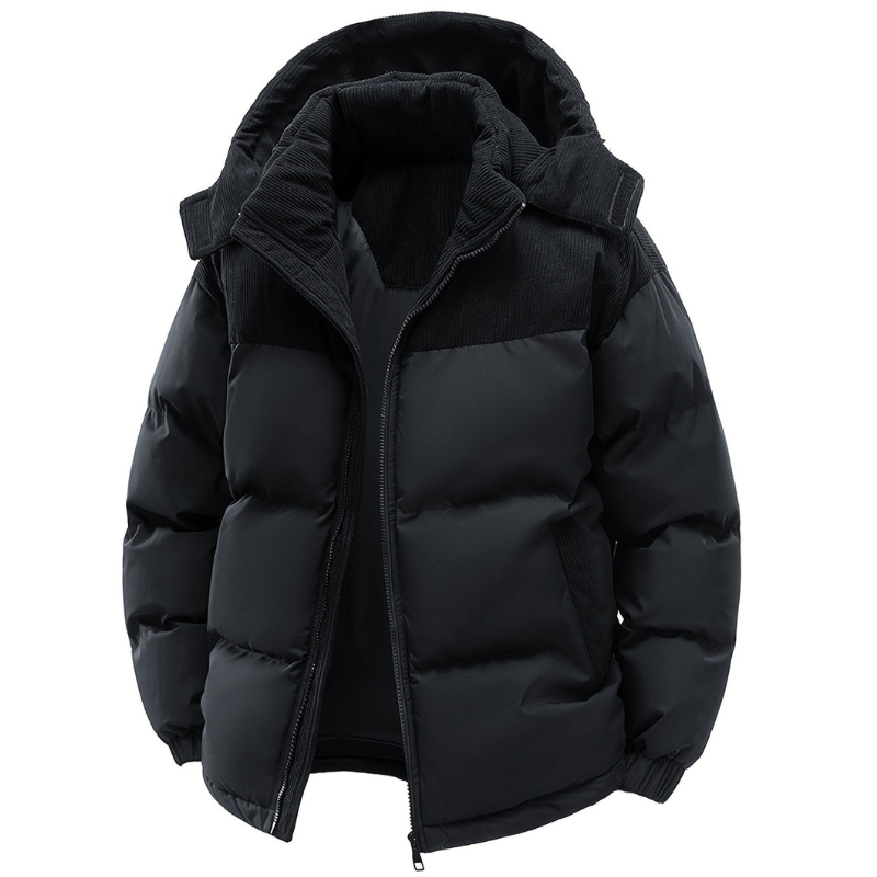 Winterjas Heren | Gewatteerde Jas met Capuchon | Warm & Winddicht