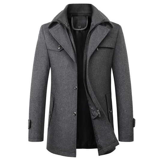 Winterjas Heren | Lange Winterjassen Heren | Gelaagde sluiting & hoge kraag voor extra comfort